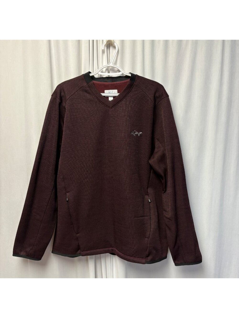 Attack Life Sweatshirt Mens Large Heathered Maroon Long Sleeve V Neck Pullover